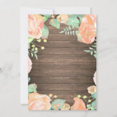 Rustic Vrijgezellenfeest Tea Party Invitation Flor Kaart (Achterkant)