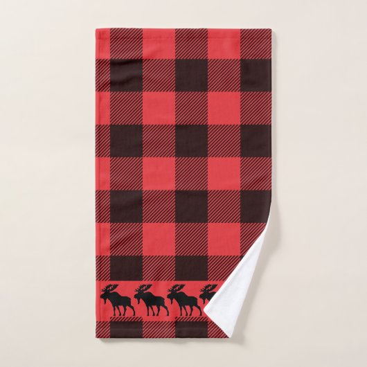 Rustic Walking Moose Buffalo Pset Bad Handdoek (Handdoek)