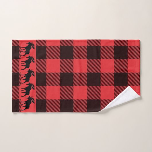 Rustic Walking Moose Buffalo Pset Bad Handdoek (Handdoek)