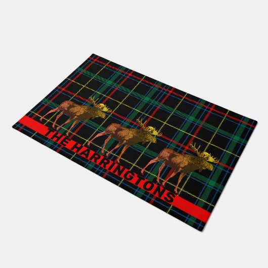 Rustic Walking Moose Pset Deurmat (Schuin)