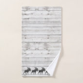 Rustic Walking Moose Wood Pattern Bad Handdoek (Handdoek)