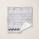 Rustic Walking Moose Wood Pattern Bad Handdoek (Wasdoekje)