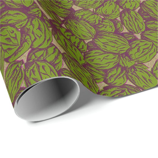 Rustic Walnut Pattern Gold Cadeaupapier (Rol Hoek)