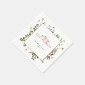 Rustic Warm Winter Berry Merry Kerstmis Servet (Hoek)