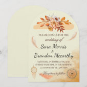 Rustic Watercolor Bohemian Wedding Card Kaart (Voorkant / Achterkant)