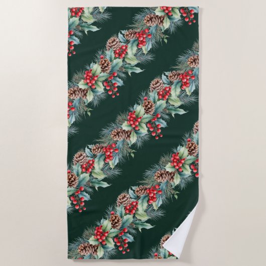 Rustic Watercolor Border Strandlaken (Voorkant)