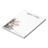 Rustic Watercolor Christmas Gnome Personalized Notitieblok (Gedraaid)