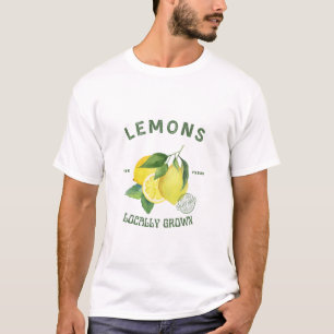 Rustic Watercolor Citroen T-Shirt – Vintage Citrus