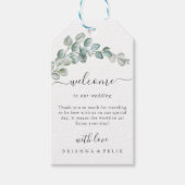 Rustic Watercolor Eucalyptus Greenery Wedding Cadeaulabel (Voorkant)