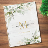 Rustic Watercolor Eucalyptus Monogram