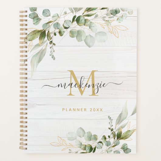 Rustic Watercolor Eucalyptus Monogram (Devant)