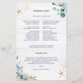 Rustic Watercolor Floral Beach Wedding Programme (Dos)