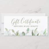Rustic Watercolor Groene Giftcertificaat (Voorkant)
