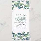 Rustic Watercolor Krans Bladeren Huwelijksprogramm Programma (Voorkant)