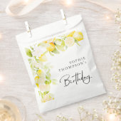 Rustic watercolor lemons birthday bedankzakje (Geknipt)