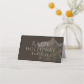 Rustic Watercolor Mountain Landscape Wedding (Achterkant)