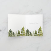 Rustic Watercolor Mountains Pine Carte de remercie (Intérieur)