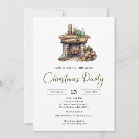 Rustic Watercolor Neutral Earthy Minimalist Party Kaart (Voorkant)