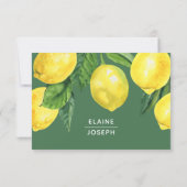 Rustic WatercolorCitrus Lemon Wedding RSVP Kaartje (Achterkant)