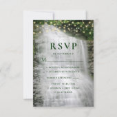 Rustic Waterfall String Lights Wedding RSVP Kaartje (Voorkant)