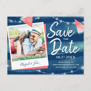 Rustic Watermelon Photo Save the Date Invitations Aankondigingskaart