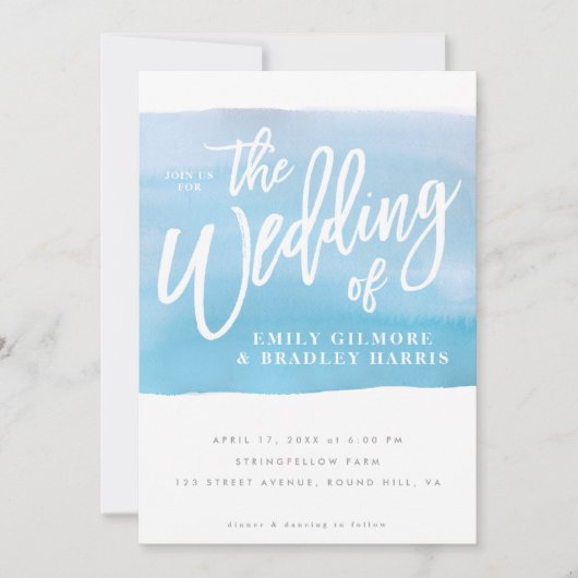 Rustic Waterverf Blue Kaart (Voorkant)