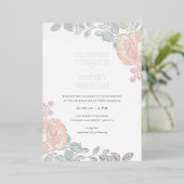 Rustic +  Waterverf Folie Uitnodiging (Staand Voorkant)