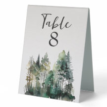 Rustic Waterverf Forest Table Number