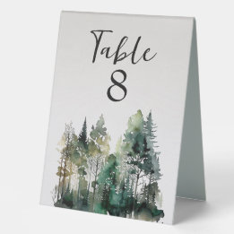 Rustic Waterverf Forest Table Number