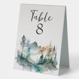 Rustic Waterverf Forest Table Number