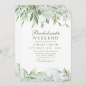 Rustic Waterverf Greenery Bachelorette Weekend Kaart (Voorkant / Achterkant)