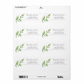 Rustic Waterverf Greenery Business Shipping Etiket (Full Sheet)