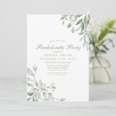 Rustic Waterverf Greenery Floral Bachelorette Kaart (Staand voorkant)
