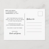 Rustic Waterverf Greenery Non Photo Save the Date Aankondigingskaart (Achterkant)