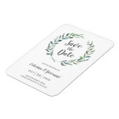 Rustic Waterverf Greenery Non Photo Save the Date Magneet (Linkerzijde)