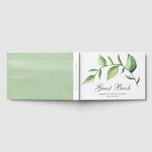 Rustic Waterverf Greenery Sprig Vrijgezellenfeest Gastenboek (Volledig)