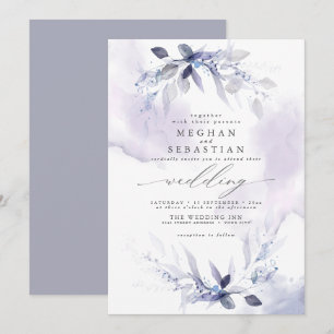Rustic Waterverf Greenery Violet Kaart