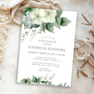 Rustic waterverf groene eucalyptus baby shower kaart