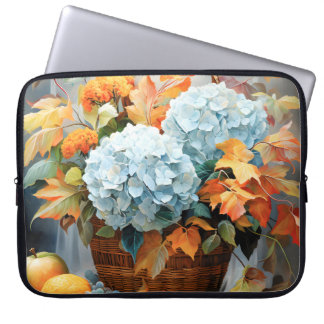 Rustic Waterverf Herfst Bloemstuk Mand Laptop Sleeve