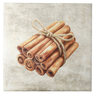 Rustic Waterverf Kaneelstokken Touw Tegeltje