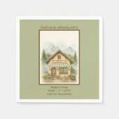 Rustic waterverf Mountain Monogram bruiloft Servet (Voorkant)