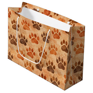 Rustic Waterverf Pootafdruk Patroon (1) Groot Cadeauzakje