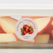 Rustic Waterverf Strawberry Jam Jar Product Label (Aangebracht)