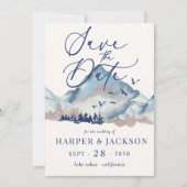 Rustic Waterverf Woodland Forest Save the Date Kaart (Voorkant)