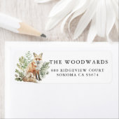 Rustic Waterverf Woodland Fox Etiket (Insitu)