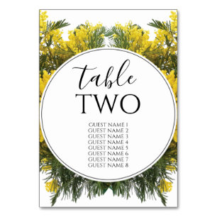 Rustic Wattle Acacia Wedding Guest Names Kaart