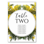 Rustic Wattle Acacia Wedding Guest Names Kaart (Achterkant)