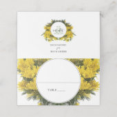 Rustic Wattle Acacia Wedding Place Card (Buitenkant ongevouwen)