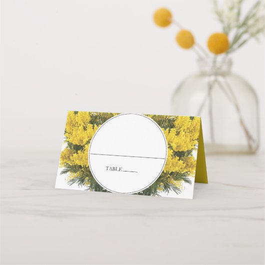 Rustic Wattle Acacia Wedding Place Card (Voorkant)