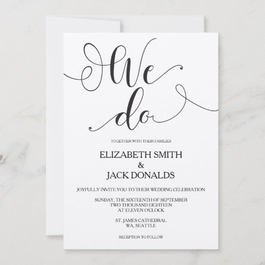 Rustic We Do Faire-part de mariage Card - Calligra (Devant)